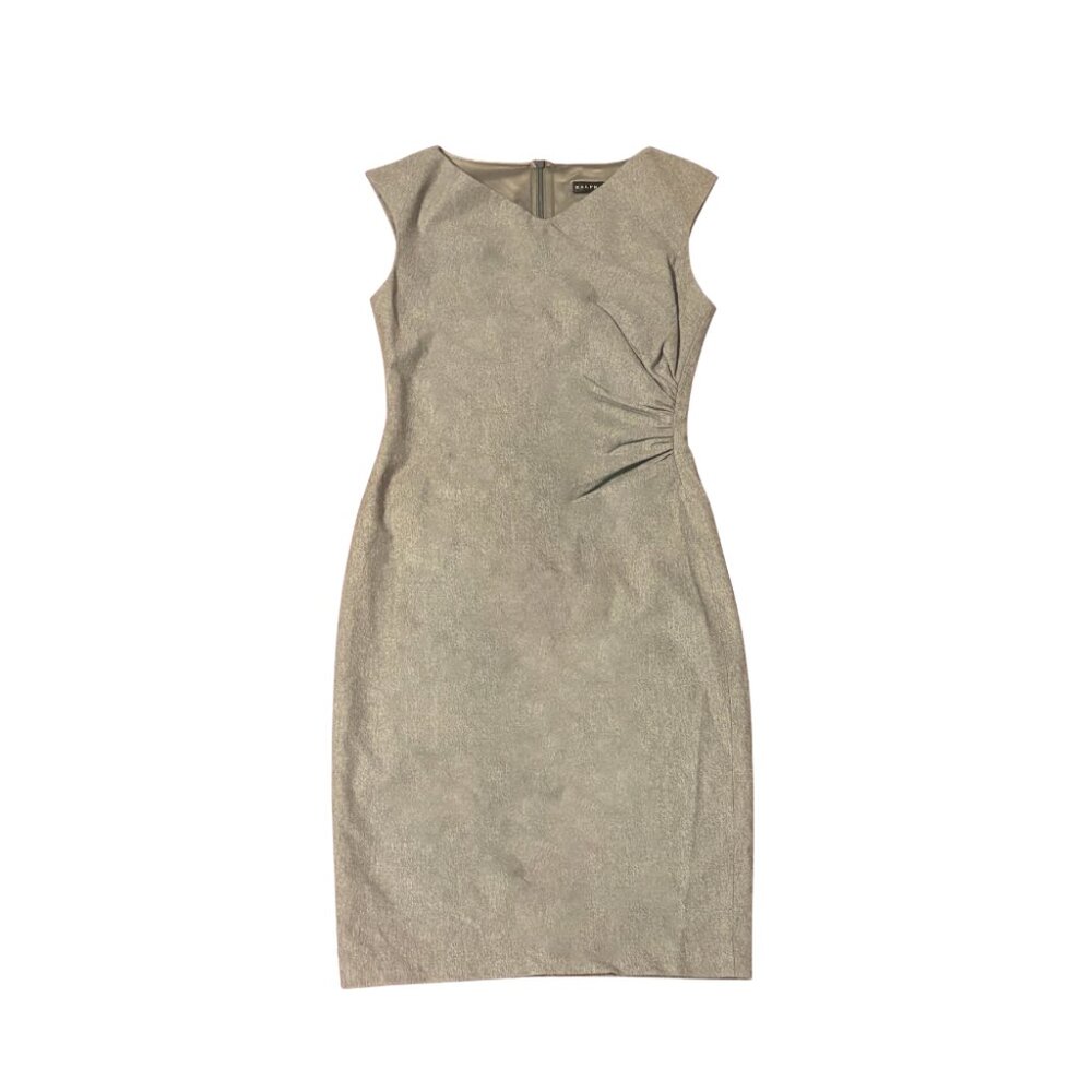 Ralph Lauren Grey Bodycon Sleeveless V-Neck Zip Tank Dress – Size 4